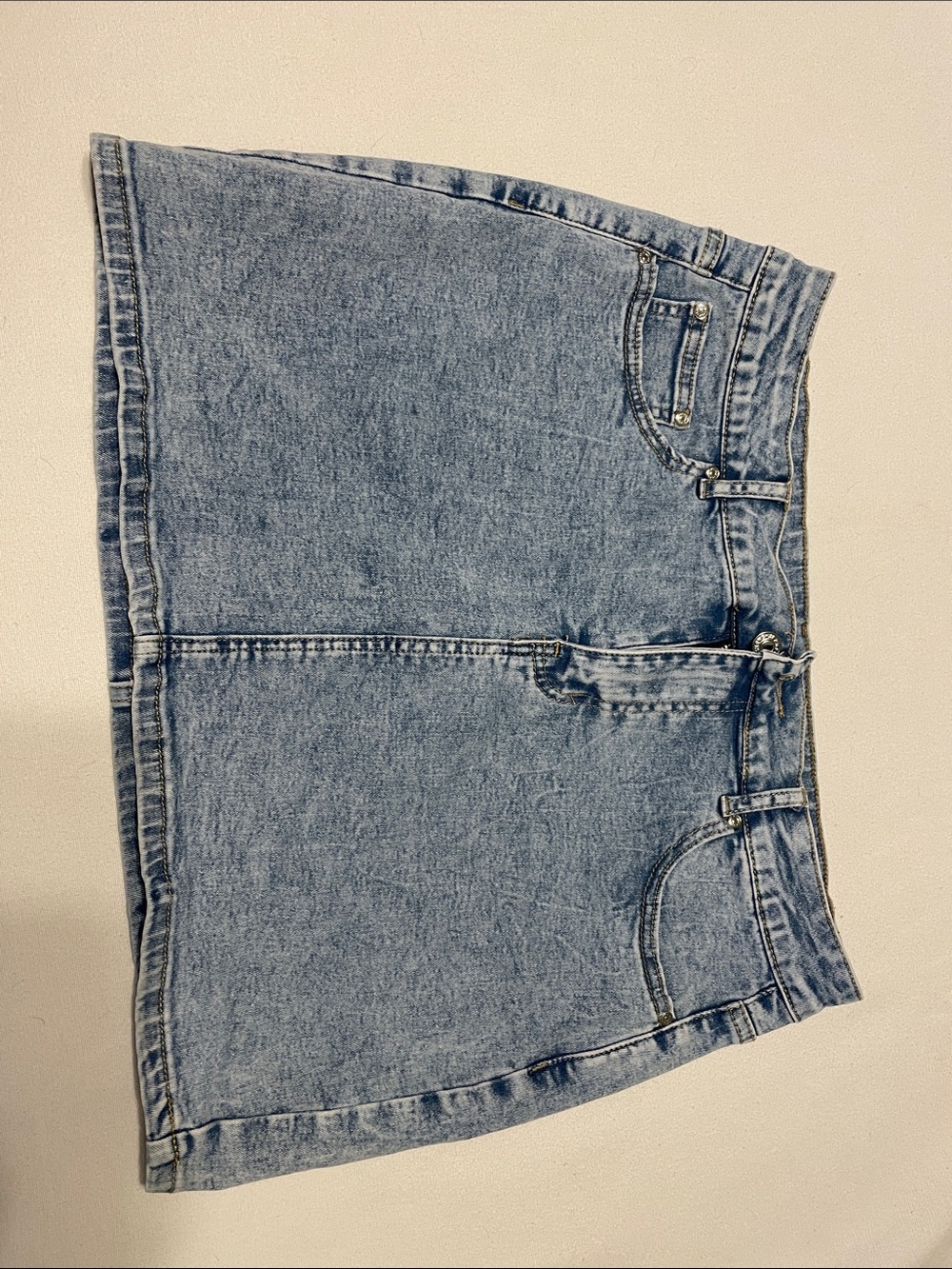 Amazon Light Blue Denim Skirt-Style Jean Shorts